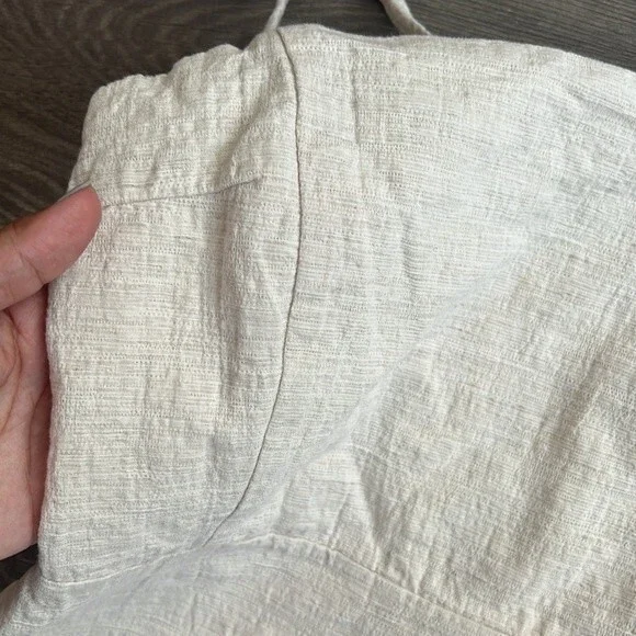 Urban Outfitters Riley Button Front Mini Dress Size 0 Linen & Cotton Beige Cream - Picture 5 of 12